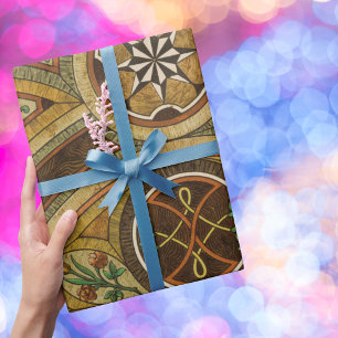 Papier Cadeau Impression décorative ancienne en bois