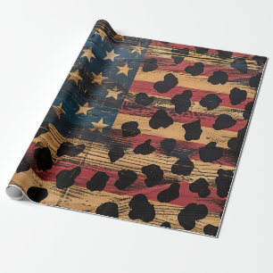 Papier Cadeau Impression drapeau américain rustique léopard (4)