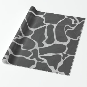 Papier Cadeau Impression Giraffe noir et gris clair