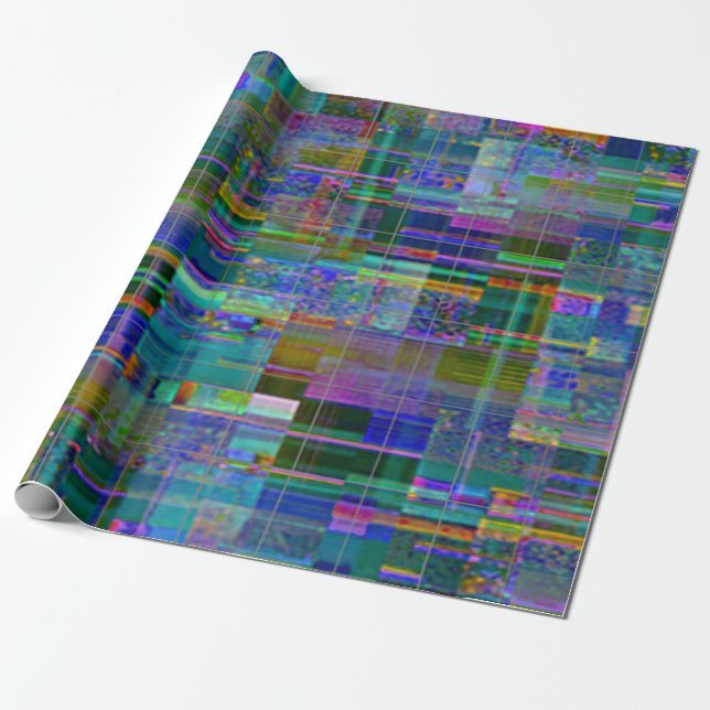 Papier Cadeau Impression Glitch Chaos (Déroulé)