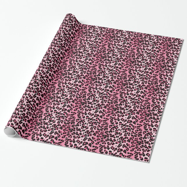 Papier Cadeau Impression guépard rose RAB Rockabilly (Déroulé)