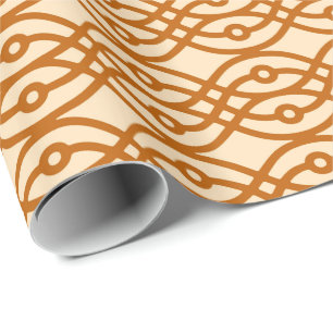 Papier Cadeau Impression kimono, pêche et terre cuite