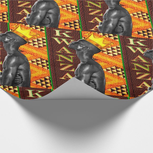 Papier Cadeau Impression Kwanzaa Afrocentrique (Coin)