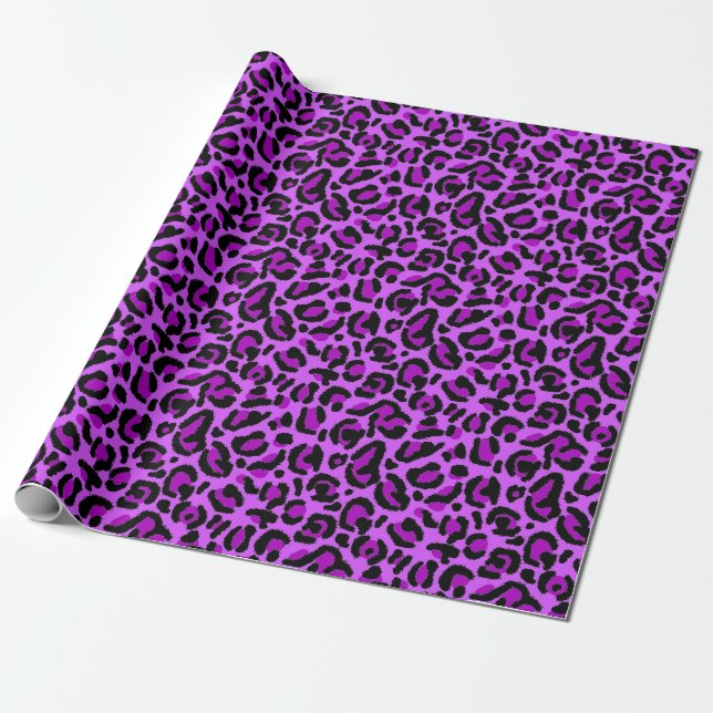 Papier Cadeau Impression léopard pourpre Taches de guépard (Déroulé)