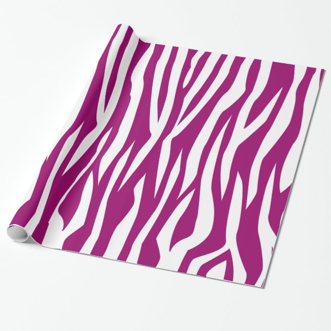 Papier Cadeau Impression Magenta Zebra (Déroulé)
