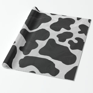 Papier Cadeau Impression noire et blanche de la vache