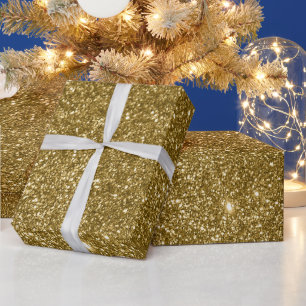 Papier Cadeau Impression numérique paillettes dorées