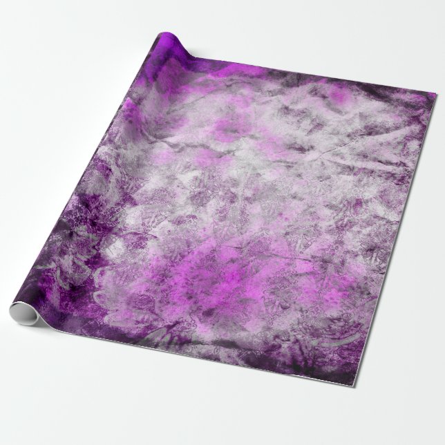 Papier Cadeau Impression rose damassé Abstraite (Déroulé)