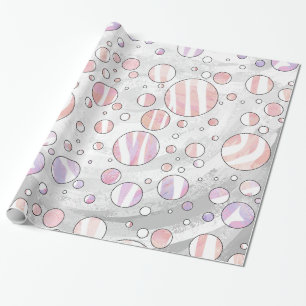 Papier Cadeau Impression rose et blanc Zebra