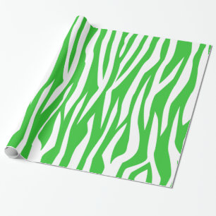 Papier Cadeau Impression verte Zebra