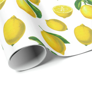 Papier Cadeau Impression vintage de citron végétal