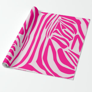 Papier Cadeau Impression zèbre rose