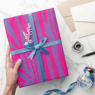 Papier Cadeau Impression zèbre rose