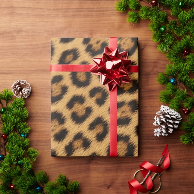 Papier Cadeau imprimé animal cuir peau fourrure texture léopard  (Cadeau de vacances)
