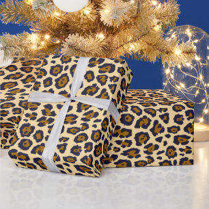 Papier Cadeau Imprimé animalier léopard stylé marron beige