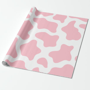 Papier Cadeau imprimé de vache rose pastel kawaii