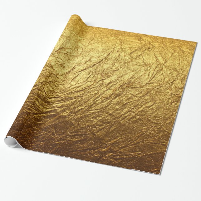 Papier Cadeau Imprimé Faux Gold Foil Parti de mariage moderne (Déroulé)