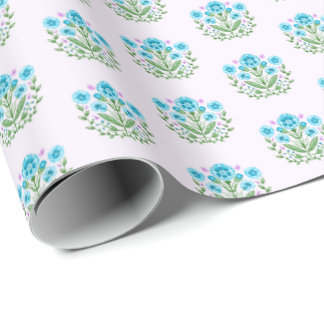 Papier Cadeau Imprimé floral d'Amherst sur fond de lavande