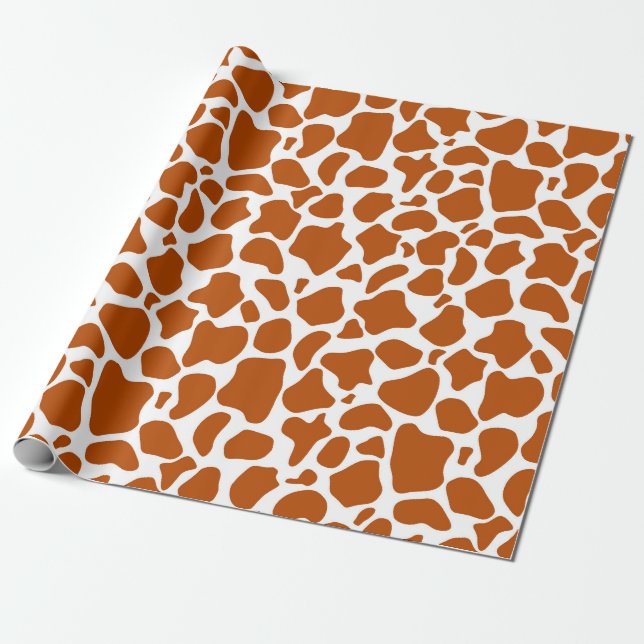 Papier cadeau imprimé girafe orange (Déroulé)
