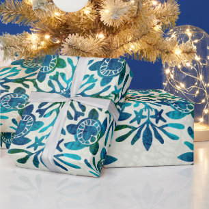 Papier Cadeau Imprimé hawaïen Couette de la tortue de mer Honu