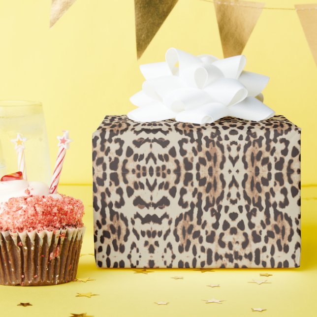 Papier Cadeau Imprimé Léopard Animal  (Fête d'anniversaire)