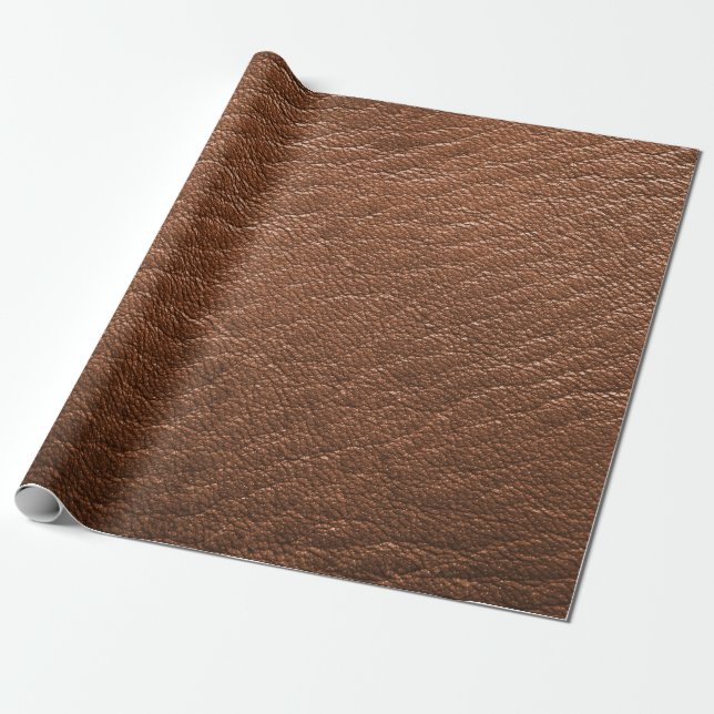 Papier Cadeau Imprimer Cuir animal Brown Faux (Déroulé)