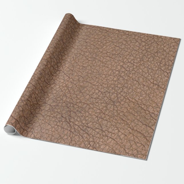 Papier Cadeau Imprimer Cuir animal Brown Faux (Déroulé)