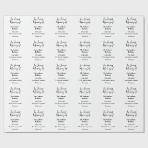 Papier Cadeau In Love souvenir du nom funéraire conservation de 