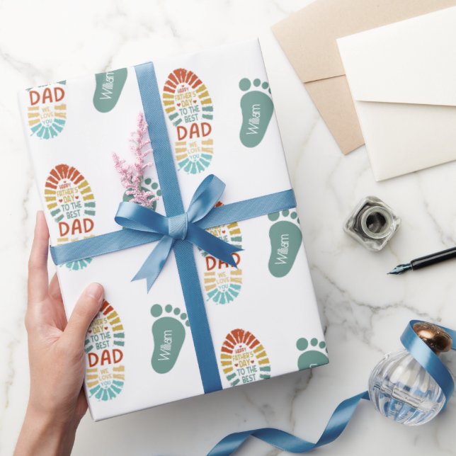 Papier Cadeau In Your Footsteps Fatrhers Day Wrapping Paper (Cadeaux)