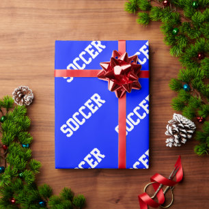 Papier Cadeau Inclinaison Athlétique Texte SOCCER Blanc Sur Fond