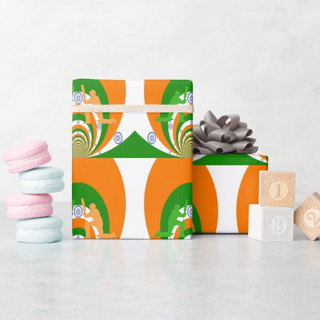 Papier Cadeau Inde Cricket Spirit : Design abstrait (Baby Shower)