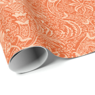 Papier Cadeau Indien de William Morris, orange de corail et