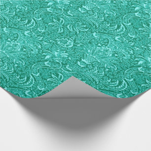 Papier Cadeau Indien de William Morris, turquoise et Aqua de