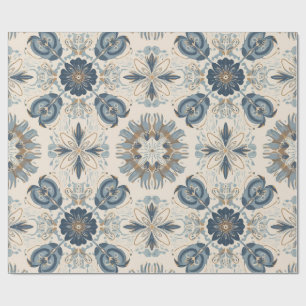 Papier Cadeau Indigo Boho Floral Mandalas