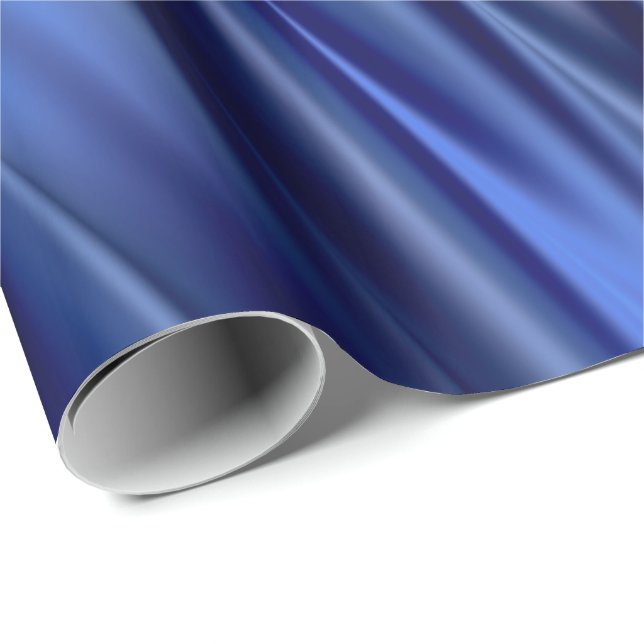 Papier Cadeau Indigo et rayures bleues violettes de style de (Coin rond)