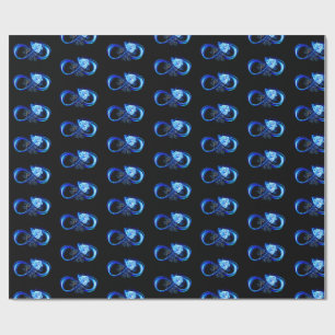 Papier Cadeau Infini lumineux avec rose bleue