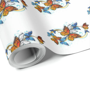 Papier Cadeau Infinité de papillons monarques