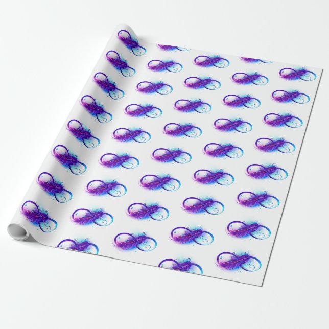 Papier Cadeau Infinity with purple feather (Déroulé)