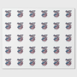 Papier Cadeau Infirmière Américaine Patriote Lèvres Vector Desig
