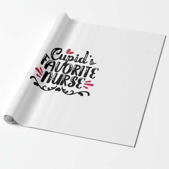 Papier Cadeau Infirmière Cadeau Cupid's Favorite Nurse (Déroulé)