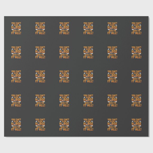 Papier Cadeau Infirmière d'Halloween a tout vu Design_1 (Plat)