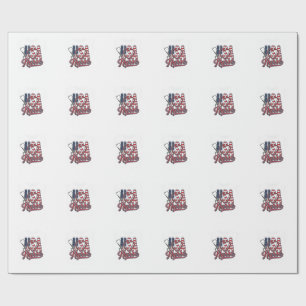 Papier Cadeau Infirmière Patriotique USA Cœur Stethoscope Chemis