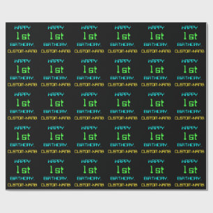 Papier Cadeau Informatique numérique amusante Thème 1er annivers