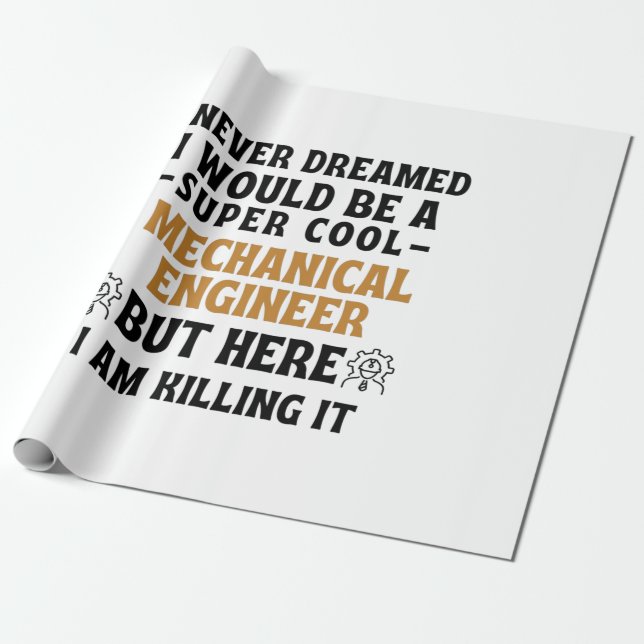 PAPIER CADEAU INGÉNIEUR MÉCANIQUE (Déroulé)