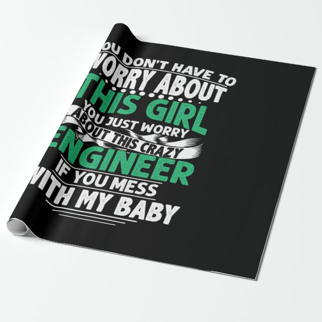 Papier Cadeau Ingénieure fille ingénieure (Déroulé)