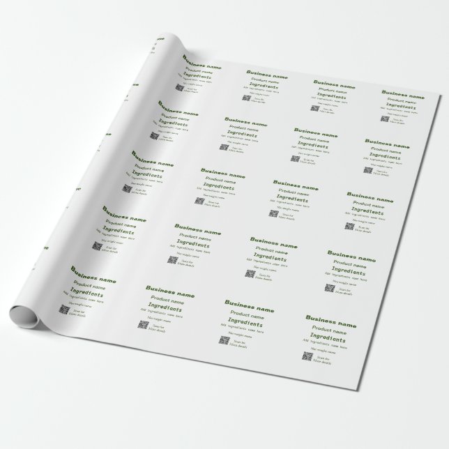 Papier Cadeau Ingrédients ajoutent le nom du produit poids scan  (Déroulé)
