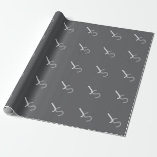Papier Cadeau Initiales chevauchantes modernes monogrammées Gr