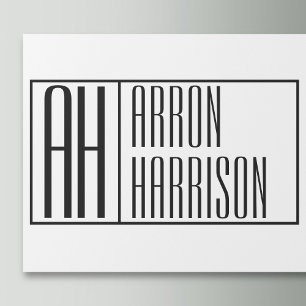 Papier Cadeau Initiales minimales modernes & Logo de nom
