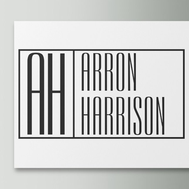 Papier Cadeau Initiales minimales modernes & Logo de nom (Créateur téléchargé)