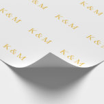 Papier Cadeau Initiales Monogramme Mariée Marié Couple Nom Maria<br><div class="desc">Conçu avec un modèle de texte pour les initiales monogrammées que vous pouvez personnaliser ! Vous pouvez également changer les couleurs comme vous le souhaitez.</div>